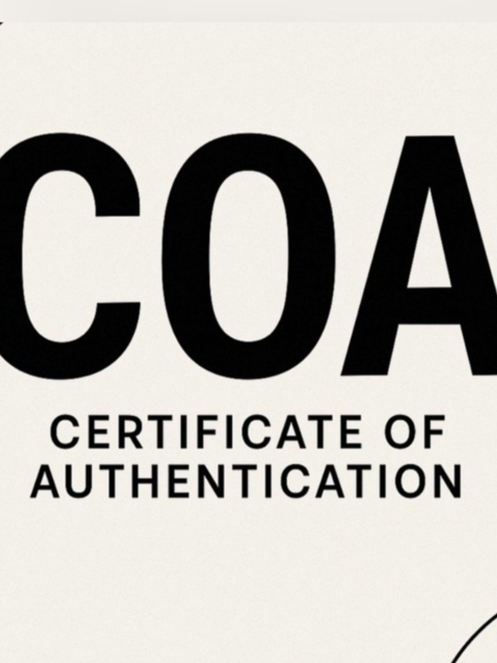 COA Certificate of Authentication-Chanel Live Show Sale